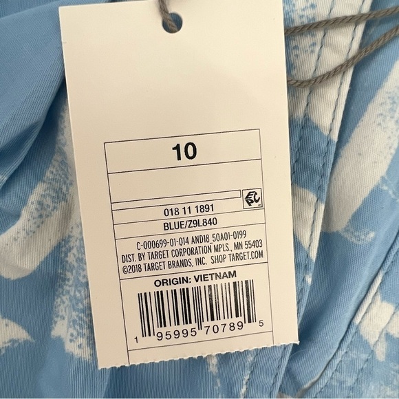 NWT a.new.day Blue White Paper Bag High Waist Stretch Shorts Size 10 Women’s - Picture 6 of 7